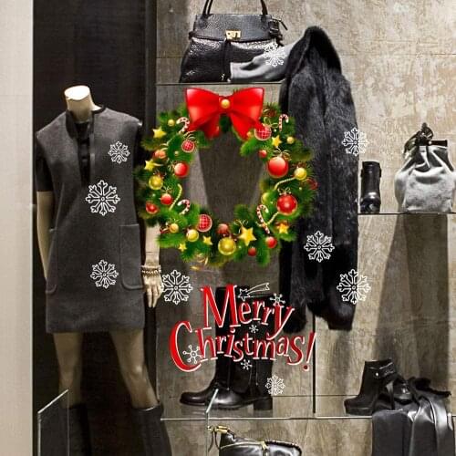 CRNT0139 window sticker Christmas 100% decoration for window shopping stores, without glue, repositionable and reusable at will