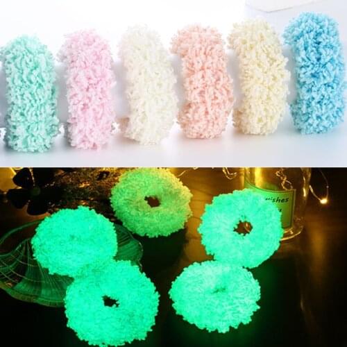 2021 New Girls Colorful Luminous Plush Scrunchies Hairband Women Ponytail Headwear Elastic Hair Bands Fashion Hair Accessories