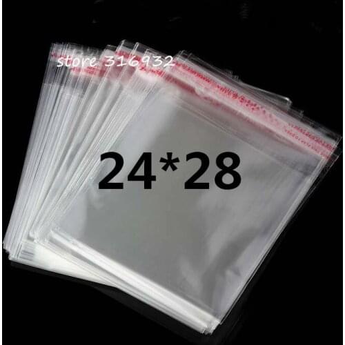 Clear Resealable Cellophane/BOPP/Poly Bags 24*28cm Transparent Opp Bag Packing Plastic Bags Self Adhesive Seal 24*28 cm