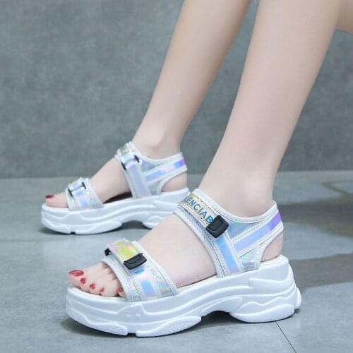 Sexy Open-toed Women Sport Sandals Wedge Hollow Out Women Sandals Outdoor Cool Platform Shoes Women Beach Summer Shoes 2colors