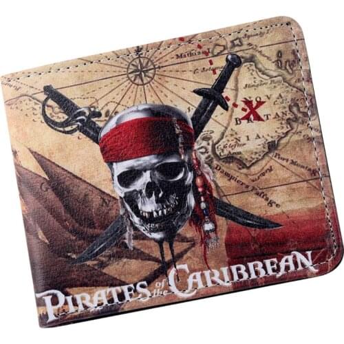 Movies Pirates of the Caribbean Jack Mens Wallets Cards Coin Purse