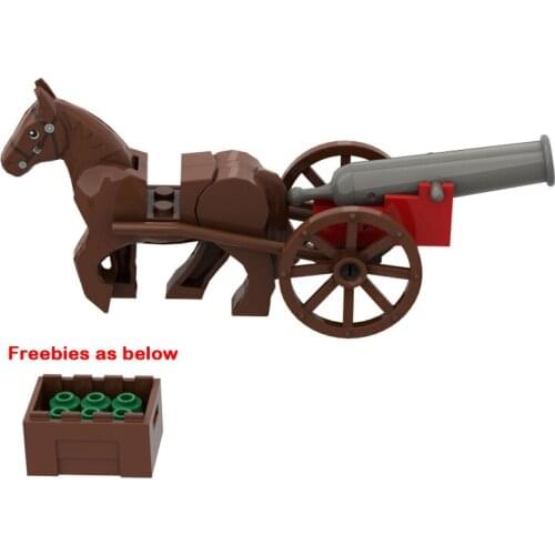 Cannon Gun Building Blocks 2527 84943 Kids Assembled Toys MOC Military Handmade Design Bricks ABS Plastic Compatible Major Brand
