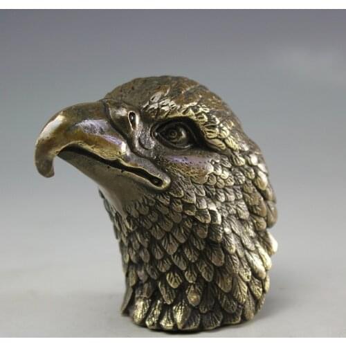 Vintage Copper Eagle Head Statue Creative Metal Sculpture Crafts Home Office Decoration Animal Figurine Ornament Birthday Gift