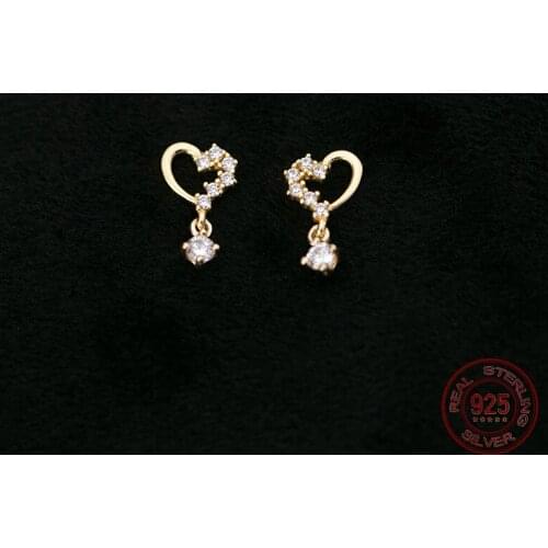 La Monada Beautiful Heart Woman Earrings Silver Korean Small Stud Earrings Female Silver 925 Jewelry Women Earrings Girls