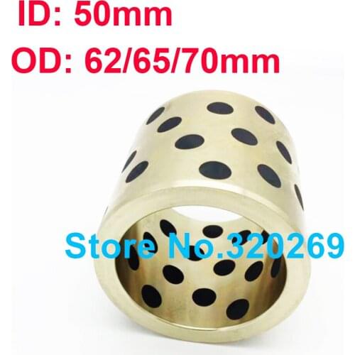 1PC JDB Graphite Lubricating Brass Bearing Bushing Copper Sleeve Oilless ID 50Mm 50x62x30 50x62x35 50x62x40 50x62x50 50x65x60