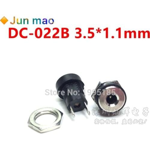 10PCS DC-022B 3.5*1.3mm 3.5x1.3 mm 3A 12V Female Power Adapter DC Jack Connector DC022B DC Power Plug Waterproof cap DC-022 Hot