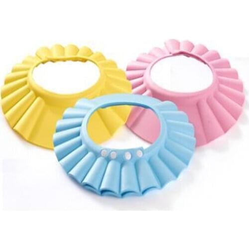 2Pcs Bathing Shampoo Cap Adjustable Baby Shower Cap Hair Washing Kids Babies Bath Cap