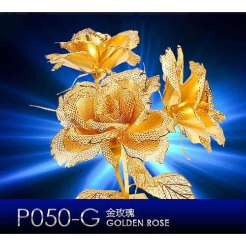 DIY 3D Metal Puzzle Model Romantic Rose Assembly Metal Puzzle DIY Assembly 3D Laser Cut Model Puzzle Jigsaw Toys for Adult
