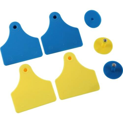 50PCS Pig Sow Ear Tag Plate Without Word Blank Marker Label With Earrings Farm Animal Livestock Identification Card