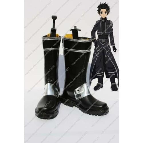 Free shipping Custom cheap Kirito shoes from Sword Art Online Cosplay Halloween