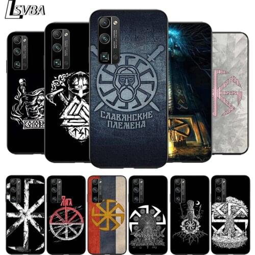 Slavic Viking symbol Kolovrat for Huawei Honor V30 20 Pro 20 10i X10 9S 9A 9C 9X 8X 10 9 Lite 8A 7C 7A Pro Black Phone Case