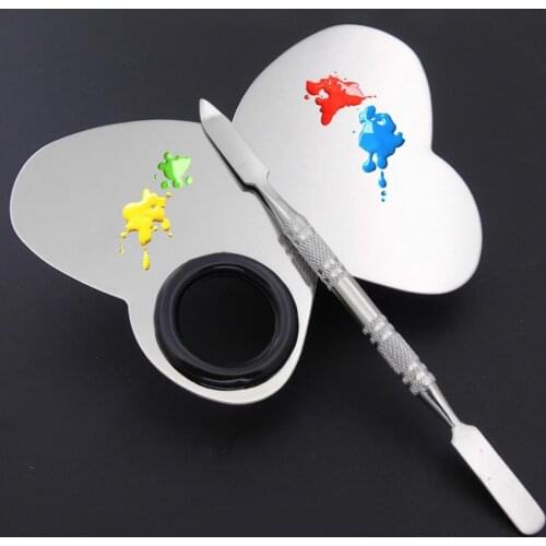 Butterfly Shape Color Palette DIY Nail Manicure Make Up Stainless Steel Mix Color Palette Tool Nail Supplies for Professionals