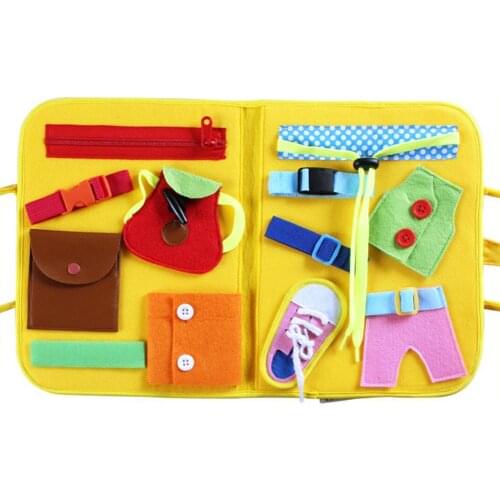 Kids Montessori Toys Baby Busying Board Buckle Training Essential Educational Sensory Board For Toddlers Ntelligence Development
