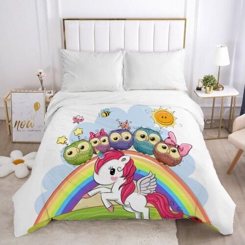 Cartoon Childrens Duvet cover Quilt/Blanket/Comfortable Case Bedding for kids baby boy girls 140x200 for Home Car rainbow