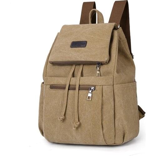 Canvas Bag Korean Fashion Womens Canvas Backpack Fashion Schoolbag Retro Backpack