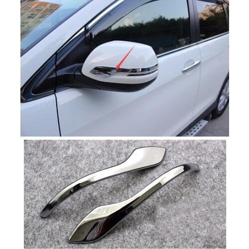 Chrome Side Door Rearview Mirrors Stripe Cover Trim 2 pcs For Honda CRV CR-V 2012 2013