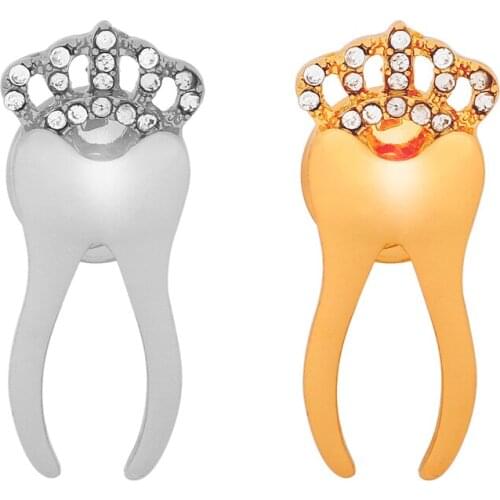 Crystal Jewelry Tooth Brooch Pins Rhinstone Dentist for Medical Doctors Nurse Science Student Brooches Bilogy Best Gifts
