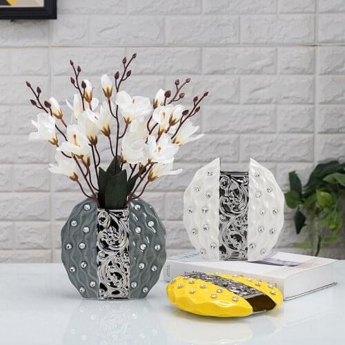 European-style Minimalist Ceramic Vase Living Room Floral Dining Table Dried Flower Arrangement DesK Top Wedding Home Decoration