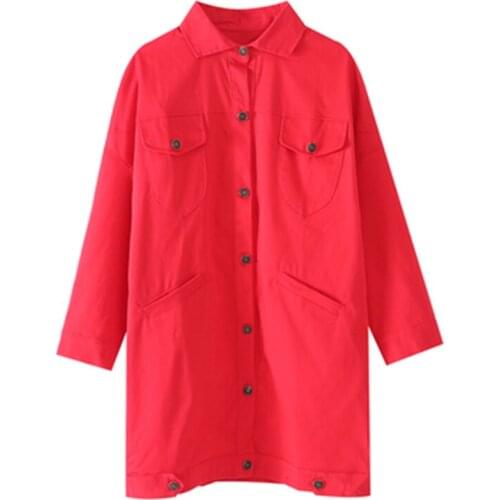 Denim Jacket Female 2019 Spring Fashion New Long Paragraph Drop Shoulder Loose Thin Denim Nine-Point Sleeve Coat H00563