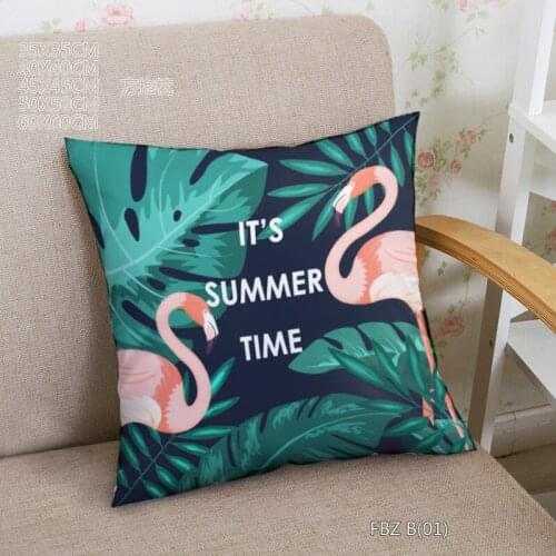Leaf and Flamingo Square Pillowcase DIY Image photo Print Customized Cushion Cover,Home Decorative Throw Pillow case Decorate
