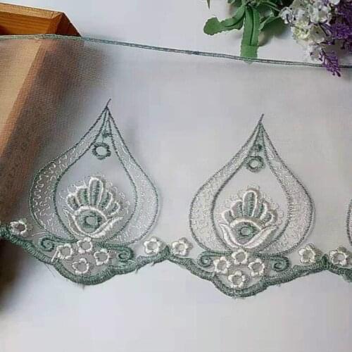 1 yards Strip Lace Ribbon Trims Webbing Applique for Sofa Cover Curtain Home Textiles Trimmings Embroidered Lace Fabric 18cm New