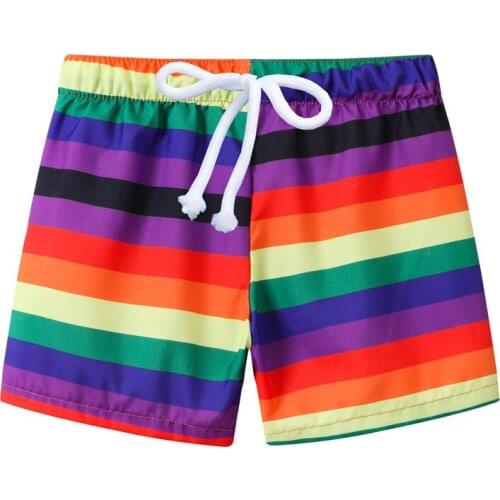 Summer Boy Shorts Beach Swimming Shorts Baby Boys Girls Shorts Kids Fashion Color Stripes Shorts Swimwear Trunk