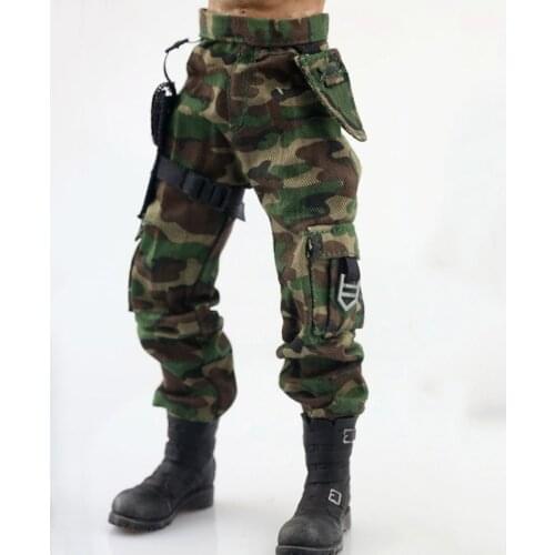 1/6 Scale US Army Jungle Camouflage Combat Pants Pistol Set Dagger Set Pants Model for12"Action Figures Doll Clothing Collection