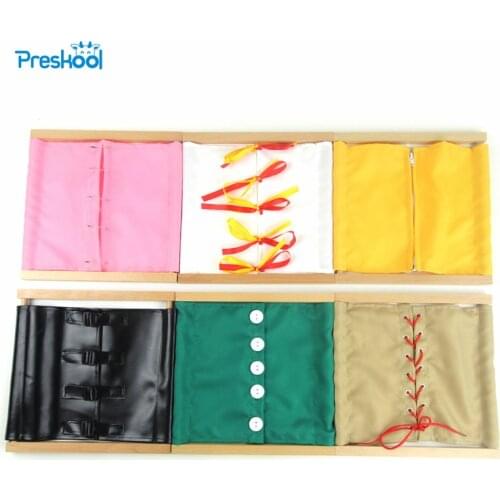 Montessori Kids Toy Baby 1 Lot = 6 Pcs Dressing Frame Teaching Learning Educational Preschool Training Brinquedos Juguets