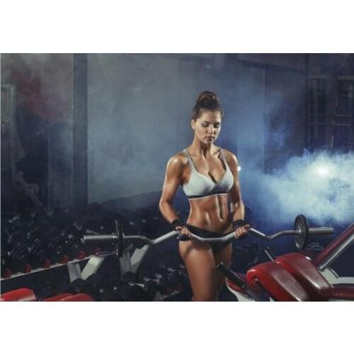 Girl Motivational Workout Art print Silk poster Home Wall Decor