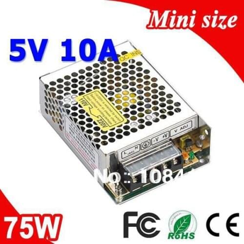 MS-75-5 75W Mean well Type LED Power Supply 5V 10A Transformer 110V 220V AC-DC output