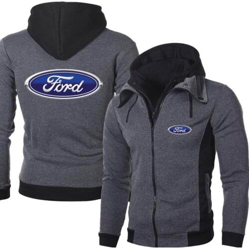 Fashion NEW Brand FORD hoodie Design Print Fleece Men Zipper for Sweatshirts Casual Men Hoodie Tops
