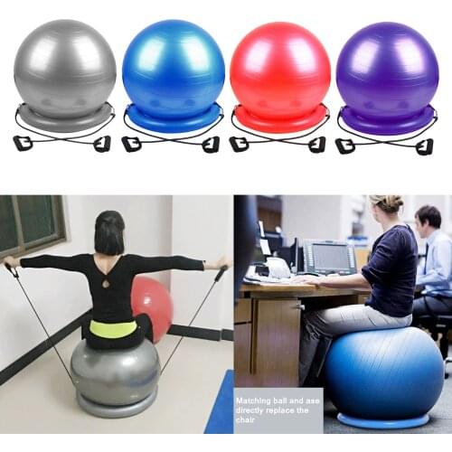 Exercise Ball Chair – 65 cm Anti-Burst Yoga Ball with Resistance Bands