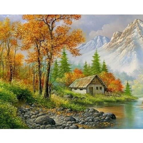 SDOYUNO Paint By Number DIY Pictures By Numbers Town Landscape Kits Hand Painted Painting Art Craft Drawing On Canvas