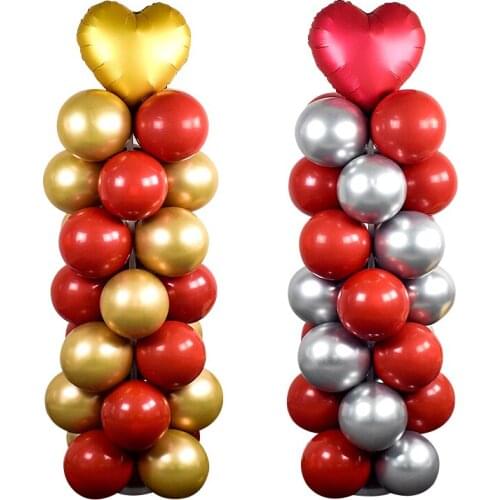 2 Sets Balloon Column Stand Kit Base With PVC Pipe 30pcs Balloon Sticks Rings For Birthday Wedding Christmas Decorations