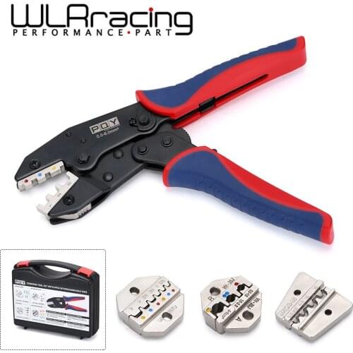 Wire Crimping Tool Set Ratchet Terminal Crimper 4 PCS Interchangeable Dies Fit For Heat Shrink Connectors 0.5-6.0mm²/ 20-10AWG