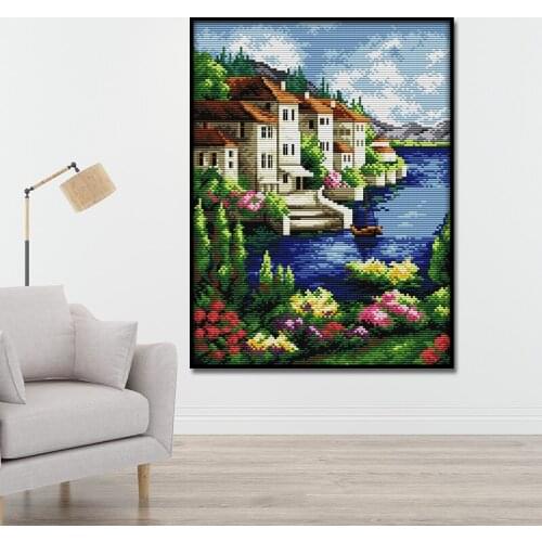 Needlework sets embroidery borduurpakketten kruissteek broderie scenic paintings nature crossing punto de cruz cross stitch kits