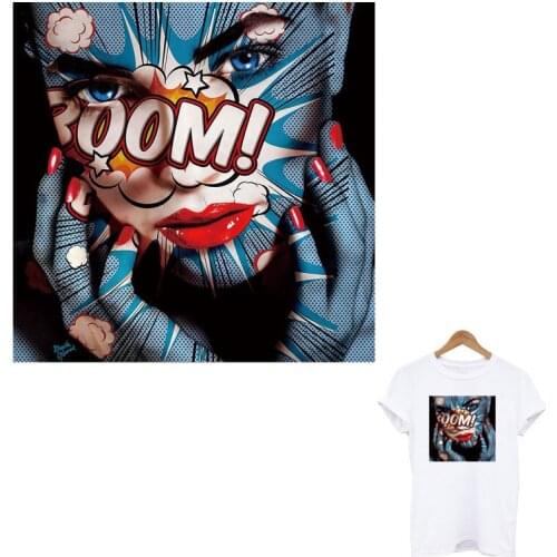 Graffiti-Art Girl Iron-On Transfer For Clothing DIY Women T-Shirt Hoodies Thermal Sticker On Clothes Applique Decoration Patch