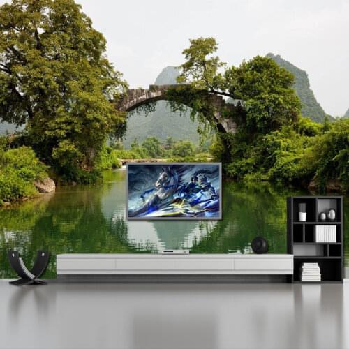 Custom wallflowers fresh 3d landscape wall murals wallcover living room sofa TV 3D wallpaper 3D wallpaper extension space