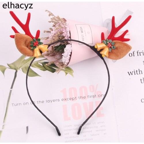 2021 Children Cute Christmas Antlers Tree Santa Claus Hairband Girls Sweet Headband Party Hair Hoop Fashion Women Hair Accessory