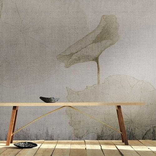 MASAR Oriental Lotus Design Element Creative Wallpaper TV Background Wall Painting Bedroom Sofa Wallpaper Lotus Pavilion