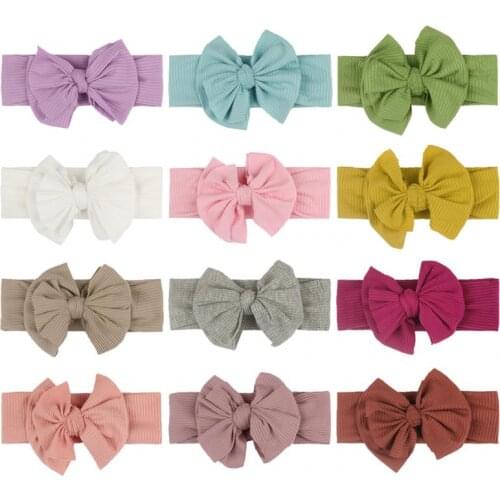 Baby Girls Solid Bowknot Hairband Cute Soft Head Elastic Headband Bebe Girl Princess Cute Headband Headwear Hair Accessories