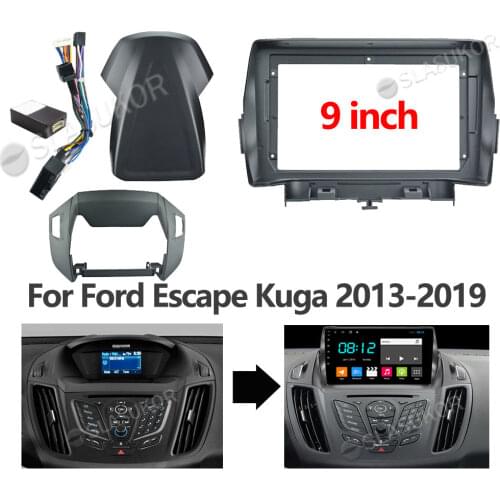 For Ford Escape Kuga 2013 2014 2015 2016 - 2018 Fascias Car DVD Frame Din 9 Inch Player Dashboard Adaptor Refitting Facia Panel