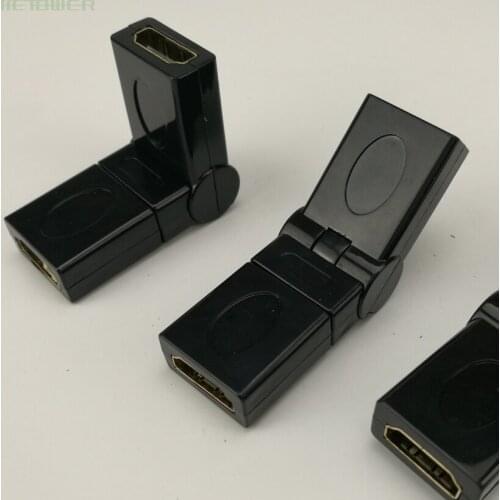 300PCS HDMI 1.4 Female to Female cable Adapter Converter 360 Degree Rotatory Plug Angle Folding Connector For PS4 PS3 TV BOX