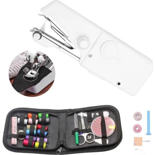Portable Mini Hand Sewing Machine Household Cordless Electric Stitch Needlework Set for Quick Repairs DIY Clothes Stitchin