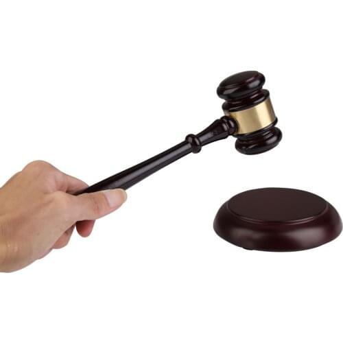 Durable Wooden Handmade Craft Lawyer Judge Auction Hammer Tool Wood Gavel Sound Block Court Decoration for Lawyer Judge Auction