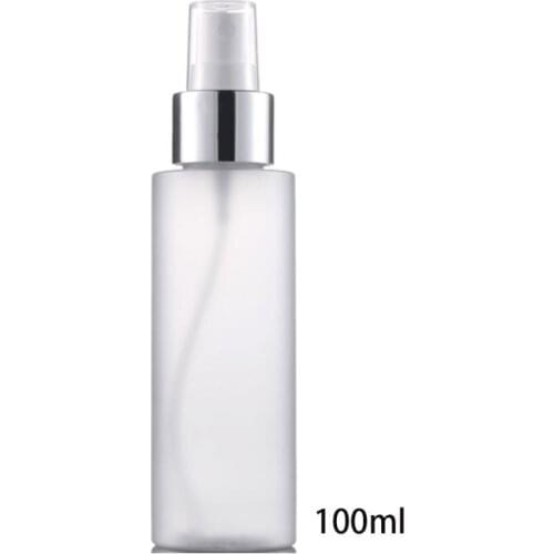 H7JC 100/200ml Empty Refillable Plastic Spray Bottle Scrub Frosted Fine Mist Perfume Aluminum Atomizer Cosmetic Container