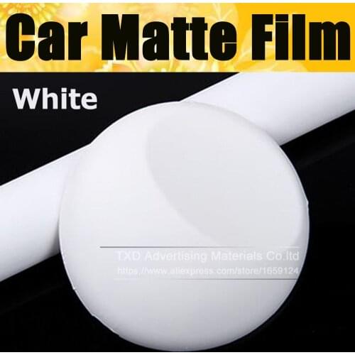 Size: 10/20/30/40/50/60X152CM/Lot Matte White Vinyl Sticker with air free bubbles Matt vinyl film PVC sheet White Wrap Film