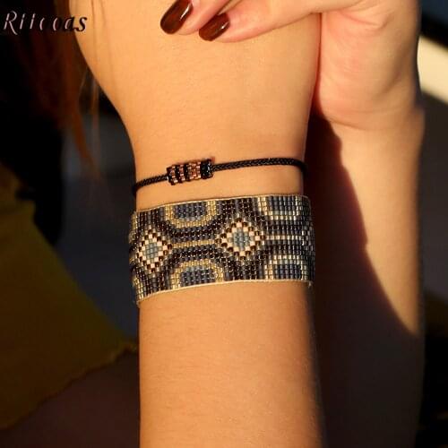 Rttooas Fashion Geometries Miyuki Bracelet Bileklik Pulseras Mujer 2020 Handmade Loom Beaded Bracelets Bohemian Summer Jewelry