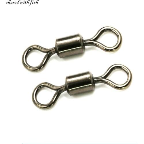 50PCS Ball Bearing Swivel Solid Rings Fishing Connector 1CM Length Ocean Boat Fishing Hooks