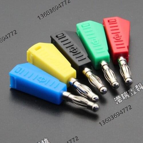 [SA]M4 banana plug test head yellow blue gree colored red and black power connector type A-1107 wire bonders--100PCS/LOT